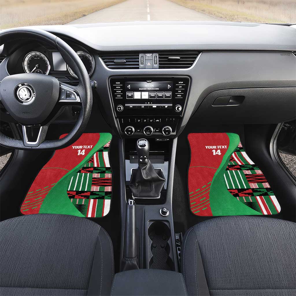 Custom Kenya Cricket Car Mats Come On Simbas Kente Pattern - Wonder Print Shop