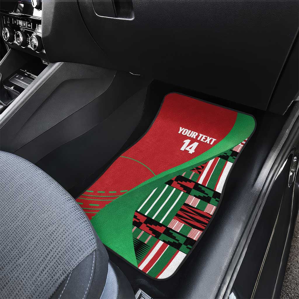 Custom Kenya Cricket Car Mats Come On Simbas Kente Pattern - Wonder Print Shop