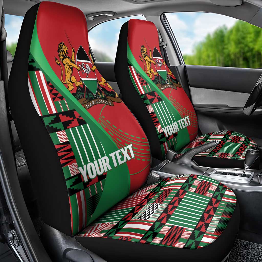 Custom Kenya Cricket Car Seat Cover Come On Simbas Kente Pattern - Wonder Print Shop