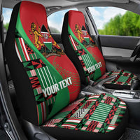 Custom Kenya Cricket Car Seat Cover Come On Simbas Kente Pattern - Wonder Print Shop