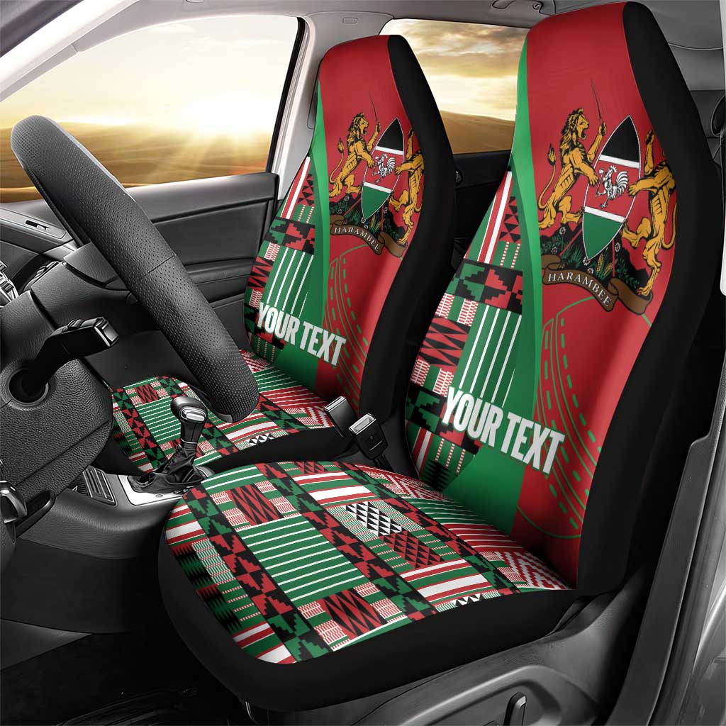 Custom Kenya Cricket Car Seat Cover Come On Simbas Kente Pattern - Wonder Print Shop