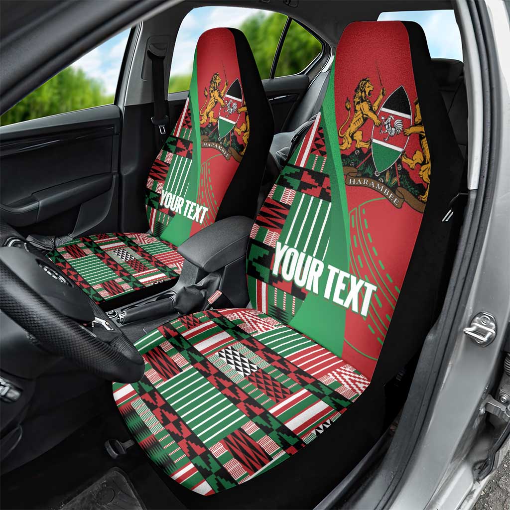 Custom Kenya Cricket Car Seat Cover Come On Simbas Kente Pattern - Wonder Print Shop