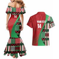 Custom Kenya Cricket Couples Matching Mermaid Dress and Hawaiian Shirt Come On Simbas Kente Pattern - Wonder Print Shop