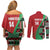 Custom Kenya Cricket Couples Matching Off Shoulder Short Dress and Long Sleeve Button Shirt Come On Simbas Kente Pattern - Wonder Print Shop