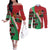Custom Kenya Cricket Couples Matching Off The Shoulder Long Sleeve Dress and Long Sleeve Button Shirt Come On Simbas Kente Pattern - Wonder Print Shop