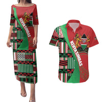 Custom Kenya Cricket Couples Matching Puletasi and Hawaiian Shirt Come On Simbas Kente Pattern - Wonder Print Shop