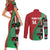 Custom Kenya Cricket Couples Matching Short Sleeve Bodycon Dress and Long Sleeve Button Shirt Come On Simbas Kente Pattern - Wonder Print Shop