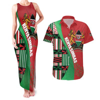 Custom Kenya Cricket Couples Matching Tank Maxi Dress and Hawaiian Shirt Come On Simbas Kente Pattern - Wonder Print Shop