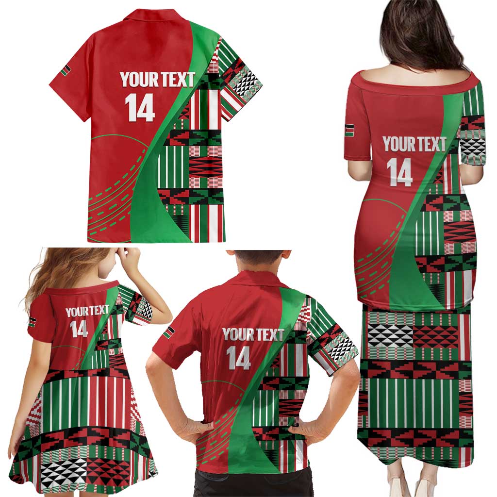 Custom Kenya Cricket Family Matching Puletasi and Hawaiian Shirt Come On Simbas Kente Pattern - Wonder Print Shop