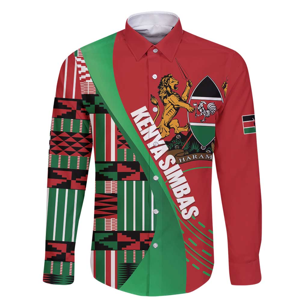 Custom Kenya Cricket Family Matching Puletasi and Hawaiian Shirt Come On Simbas Kente Pattern - Wonder Print Shop