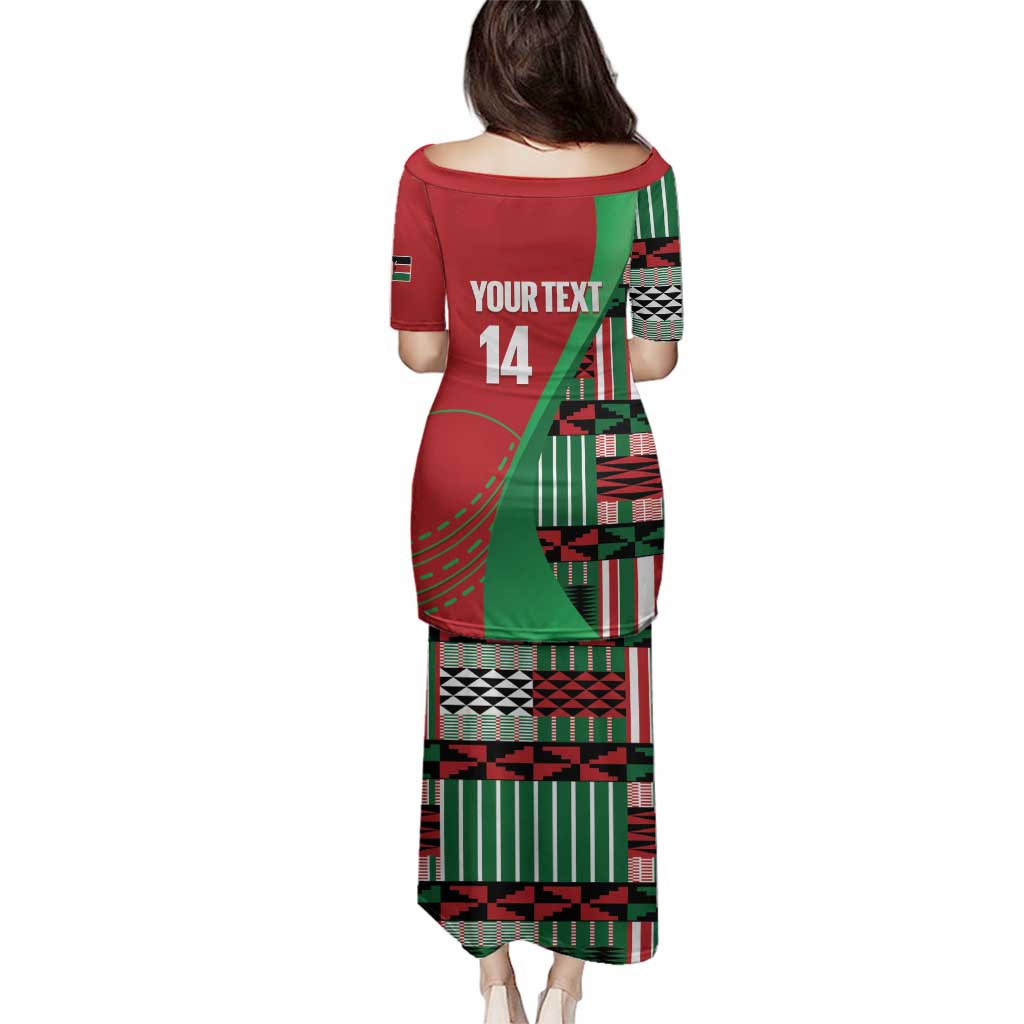 Custom Kenya Cricket Family Matching Puletasi and Hawaiian Shirt Come On Simbas Kente Pattern - Wonder Print Shop