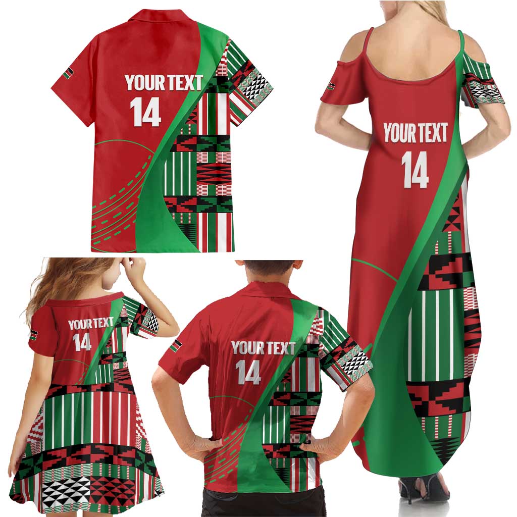 Custom Kenya Cricket Family Matching Summer Maxi Dress and Hawaiian Shirt Come On Simbas Kente Pattern - Wonder Print Shop