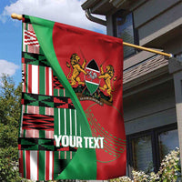 Custom Kenya Cricket Garden Flag Come On Simbas Kente Pattern - Wonder Print Shop