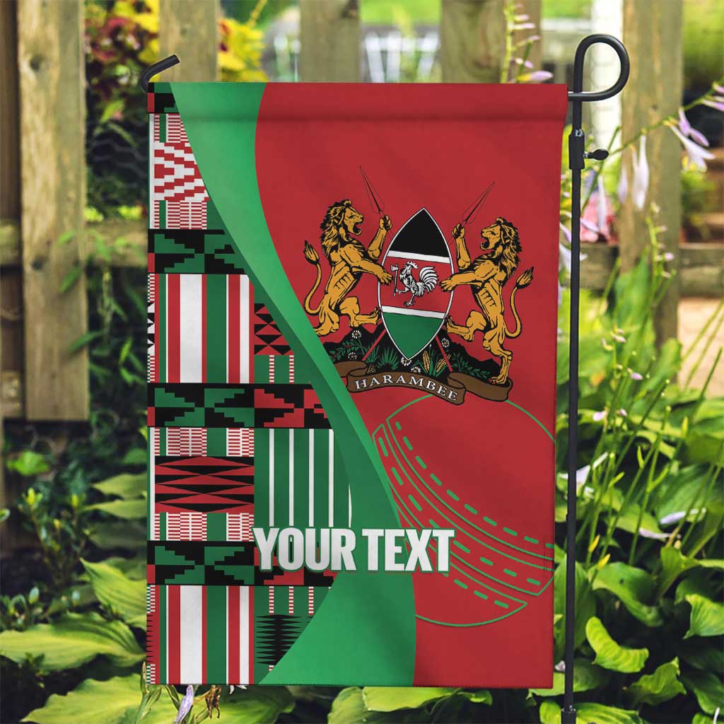 Custom Kenya Cricket Garden Flag Come On Simbas Kente Pattern - Wonder Print Shop