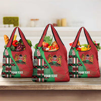 Custom Kenya Cricket Grocery Bag Come On Simbas Kente Pattern - Wonder Print Shop