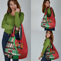 Custom Kenya Cricket Grocery Bag Come On Simbas Kente Pattern - Wonder Print Shop