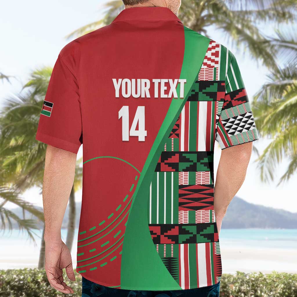 Custom Kenya Cricket Hawaiian Shirt Come On Simbas Kente Pattern - Wonder Print Shop