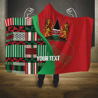 Custom Kenya Cricket Hooded Blanket Come On Simbas Kente Pattern - Wonder Print Shop