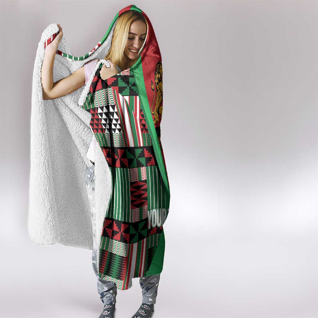 Custom Kenya Cricket Hooded Blanket Come On Simbas Kente Pattern - Wonder Print Shop