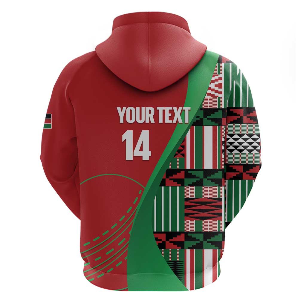 Custom Kenya Cricket Hoodie Come On Simbas Kente Pattern - Wonder Print Shop