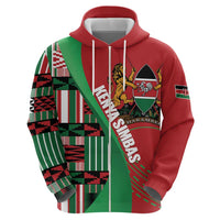 Custom Kenya Cricket Hoodie Come On Simbas Kente Pattern - Wonder Print Shop