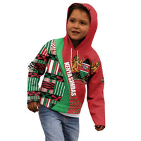 Custom Kenya Cricket Kid Hoodie Come On Simbas Kente Pattern - Wonder Print Shop