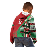 Custom Kenya Cricket Kid Hoodie Come On Simbas Kente Pattern - Wonder Print Shop