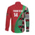 Custom Kenya Cricket Long Sleeve Button Shirt Come On Simbas Kente Pattern - Wonder Print Shop