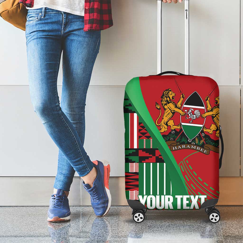 Custom Kenya Cricket Luggage Cover Come On Simbas Kente Pattern - Wonder Print Shop