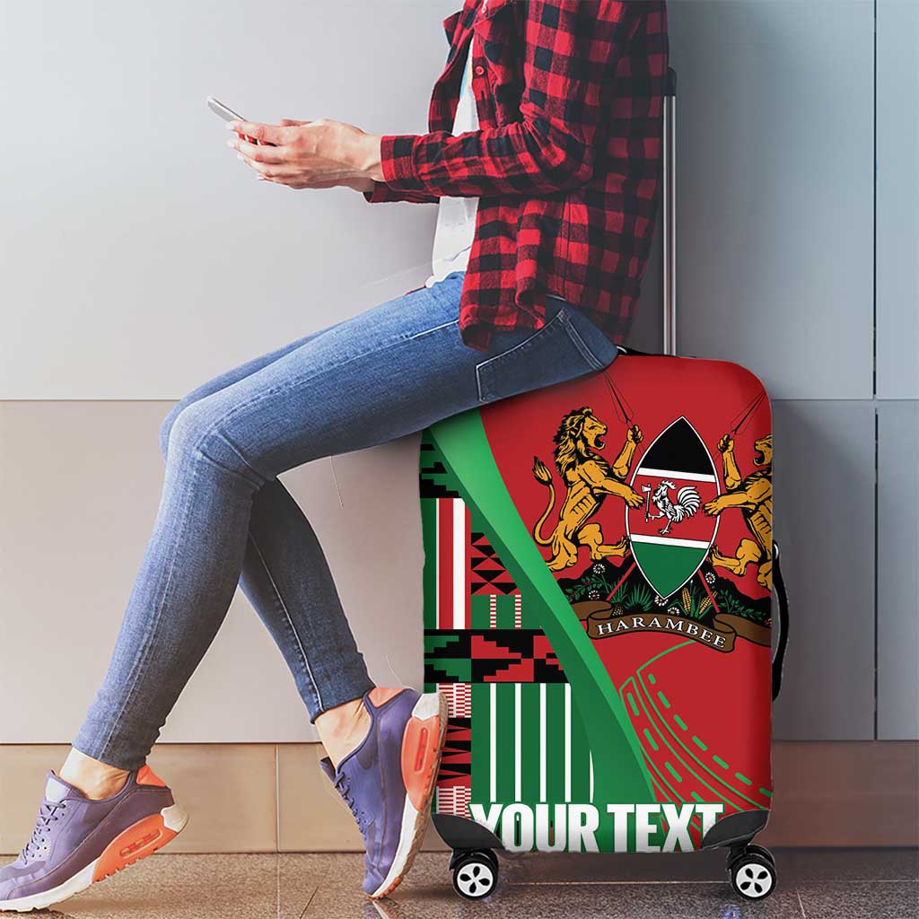 Custom Kenya Cricket Luggage Cover Come On Simbas Kente Pattern - Wonder Print Shop