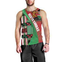 Custom Kenya Cricket Men Tank Top Come On Simbas Kente Pattern - Wonder Print Shop