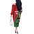 Custom Kenya Cricket Off The Shoulder Long Sleeve Dress Come On Simbas Kente Pattern - Wonder Print Shop