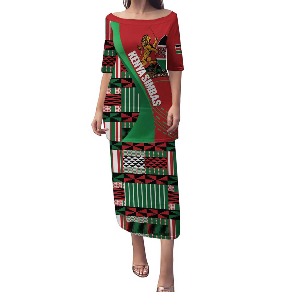 Custom Kenya Cricket Puletasi Come On Simbas Kente Pattern - Wonder Print Shop