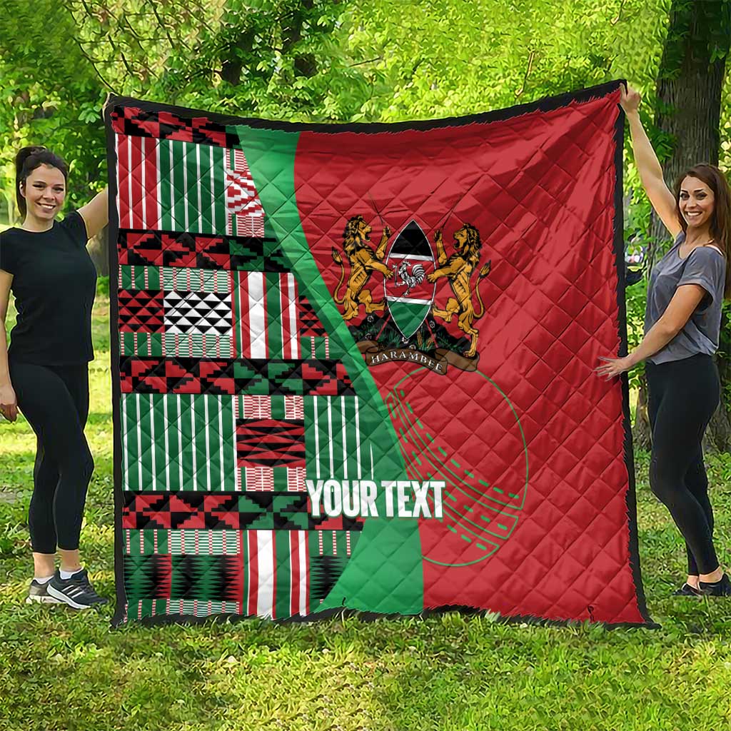 Custom Kenya Cricket Quilt Come On Simbas Kente Pattern - Wonder Print Shop