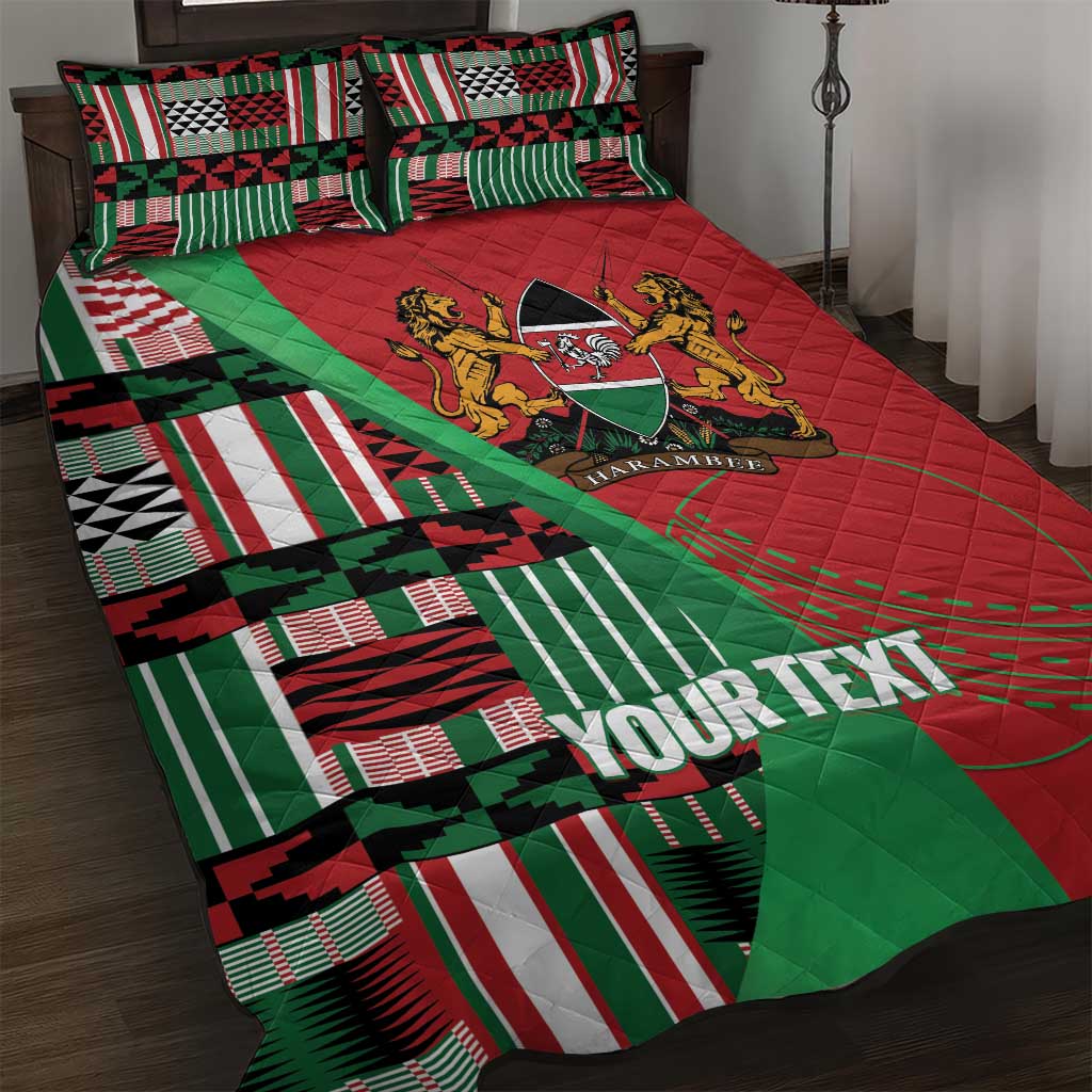 Custom Kenya Cricket Quilt Bed Set Come On Simbas Kente Pattern - Wonder Print Shop