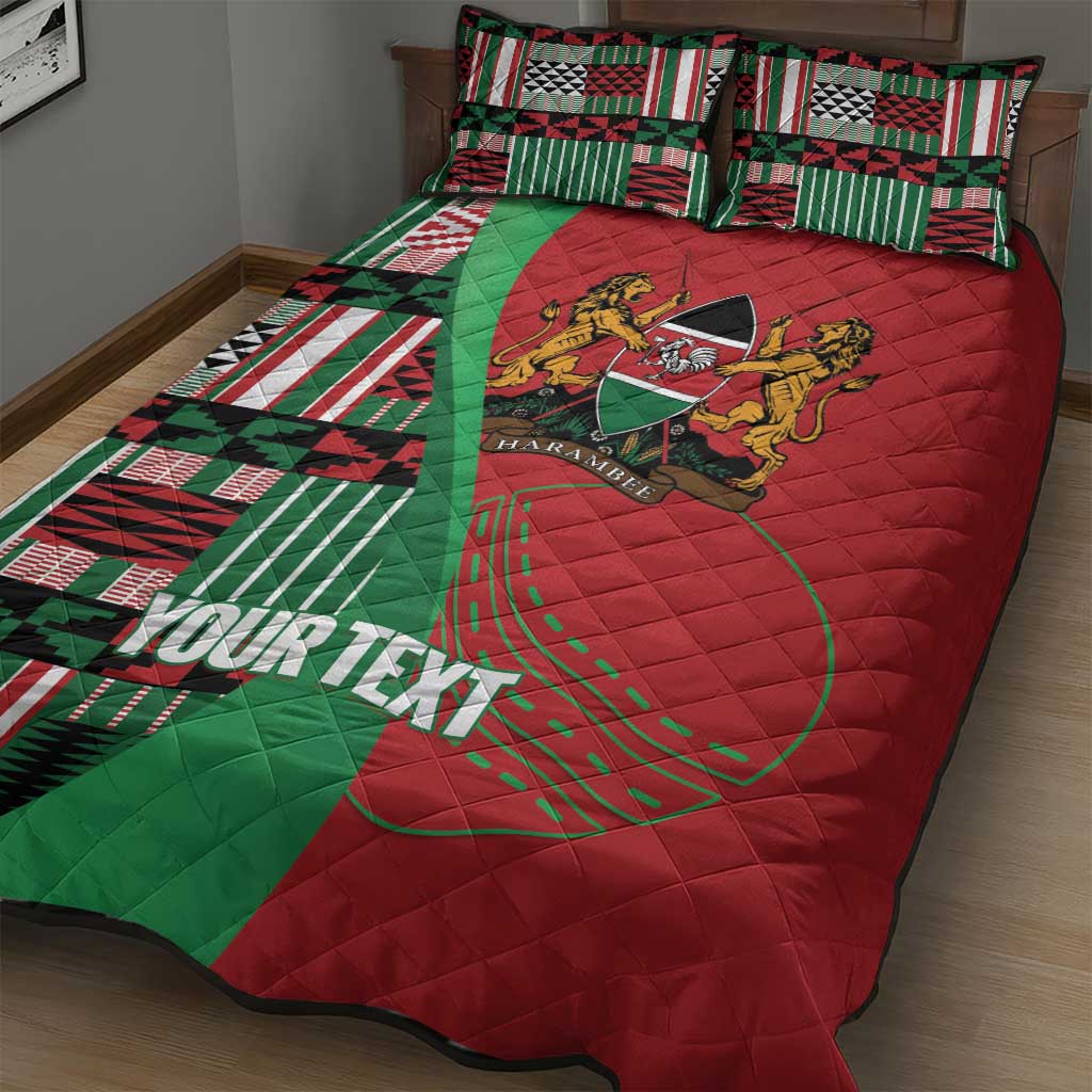Custom Kenya Cricket Quilt Bed Set Come On Simbas Kente Pattern - Wonder Print Shop