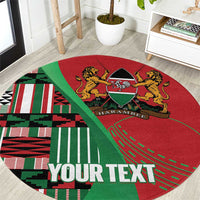 Custom Kenya Cricket Round Carpet Come On Simbas Kente Pattern - Wonder Print Shop