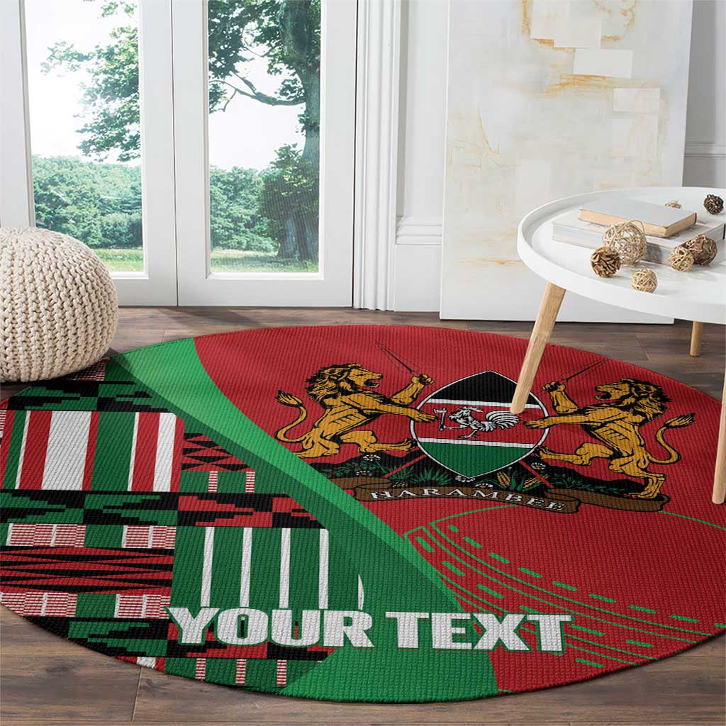 Custom Kenya Cricket Round Carpet Come On Simbas Kente Pattern - Wonder Print Shop