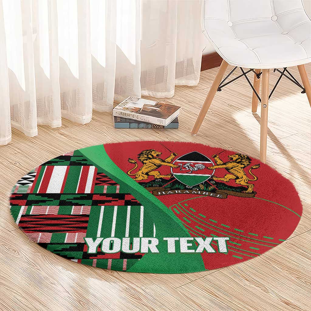 Custom Kenya Cricket Round Carpet Come On Simbas Kente Pattern - Wonder Print Shop