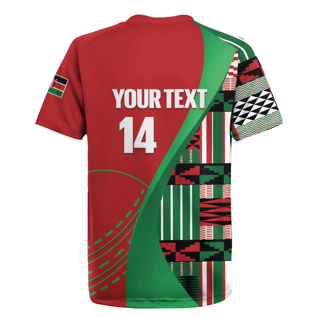 Custom Kenya Cricket Rugby Jersey Come On Simbas Kente Pattern - Wonder Print Shop