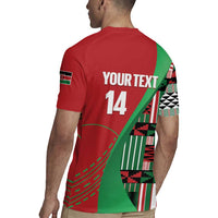 Custom Kenya Cricket Rugby Jersey Come On Simbas Kente Pattern - Wonder Print Shop