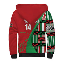Custom Kenya Cricket Sherpa Hoodie Come On Simbas Kente Pattern - Wonder Print Shop