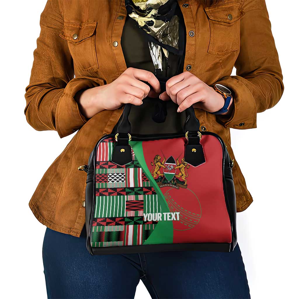 Custom Kenya Cricket Shoulder Handbag Come On Simbas Kente Pattern - Wonder Print Shop