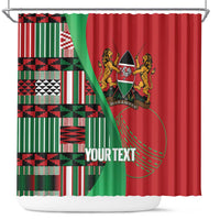Custom Kenya Cricket Shower Curtain Come On Simbas Kente Pattern - Wonder Print Shop