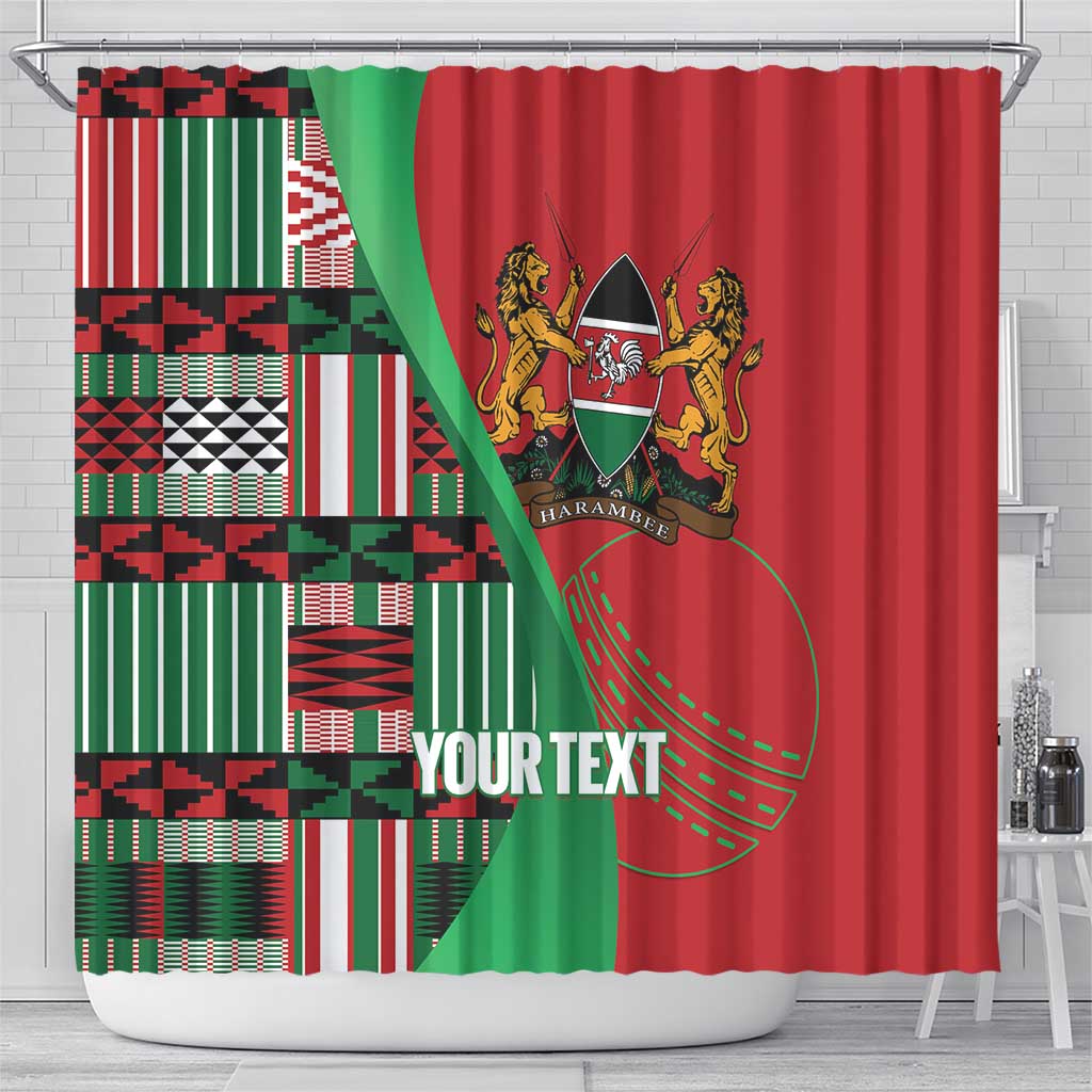 Custom Kenya Cricket Shower Curtain Come On Simbas Kente Pattern - Wonder Print Shop