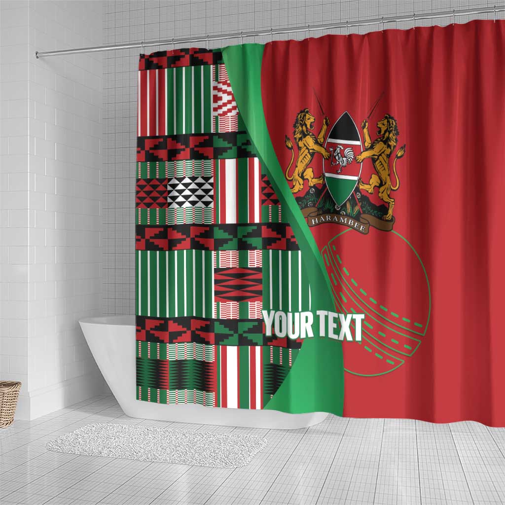 Custom Kenya Cricket Shower Curtain Come On Simbas Kente Pattern - Wonder Print Shop