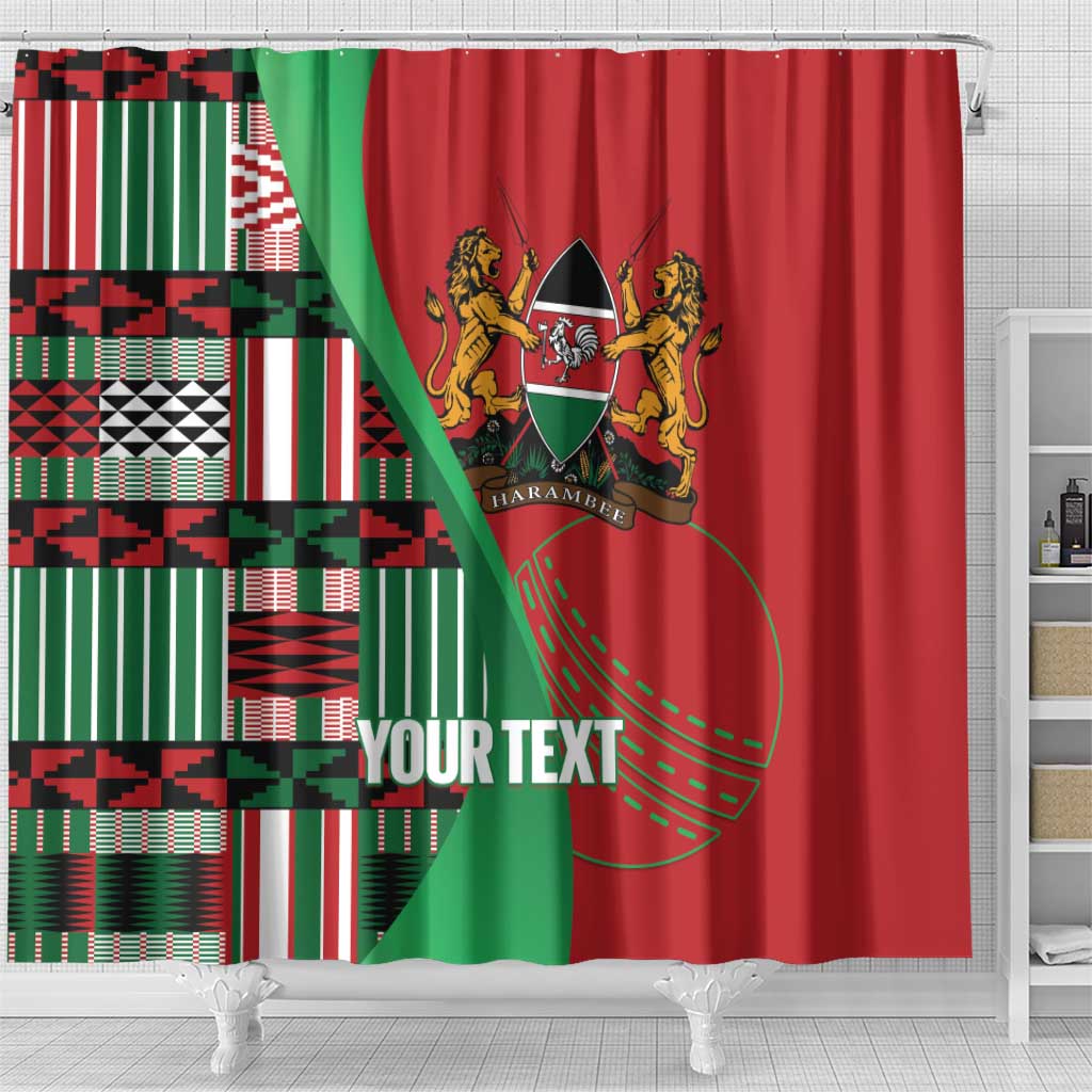 Custom Kenya Cricket Shower Curtain Come On Simbas Kente Pattern - Wonder Print Shop
