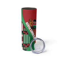 Custom Kenya Cricket Skinny Tumbler Come On Simbas Kente Pattern - Wonder Print Shop