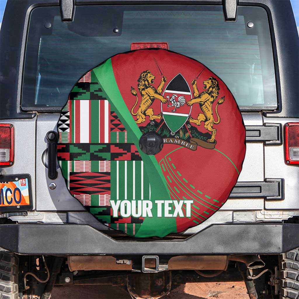Custom Kenya Cricket Spare Tire Cover Come On Simbas Kente Pattern - Wonder Print Shop