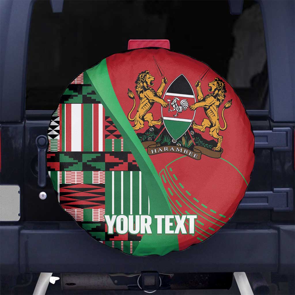 Custom Kenya Cricket Spare Tire Cover Come On Simbas Kente Pattern - Wonder Print Shop